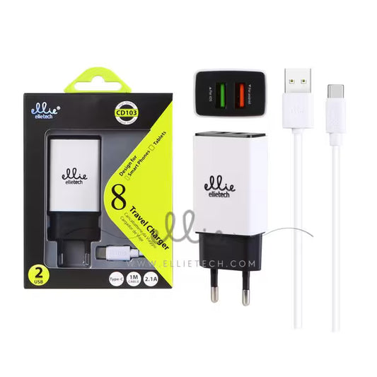Ellietech CD103 Charger for Type-C, 2.1A 2USB Ellietech TOP