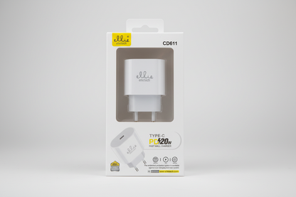 Ellietech CD611 PD 20W Quick Charge Charger with Type-C Input (No Cable)